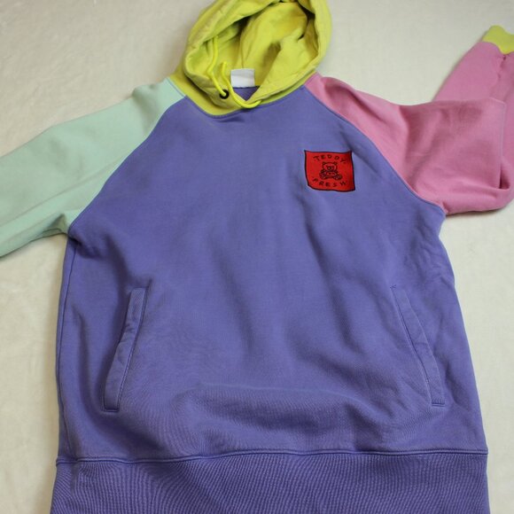 Teddy Fresh Color Block Pullover Hoodie Mens Small - Picture 4 of 7